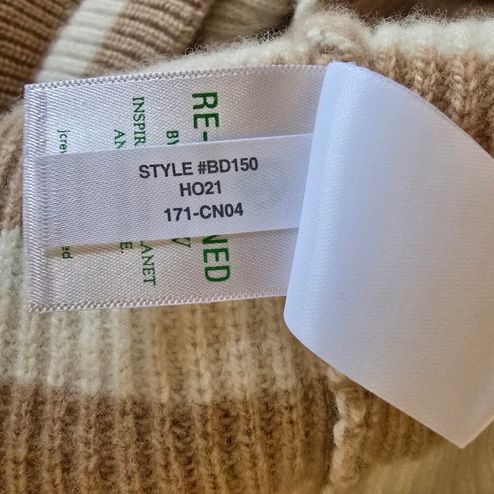 J. Crew Wool And Recycled Cashmere Relaxed Striped Turtleneck Sweater - Picture 8 of 11